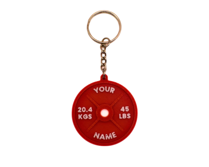Personalised Gym Weight Plate Keyring - Brooks3DPrint
