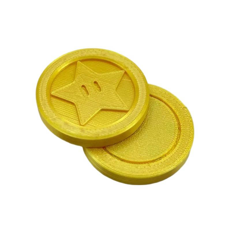 Fidget Gold 1 Coin & Star Coin, Magnetic Slider Toy - Brooks3DPrint