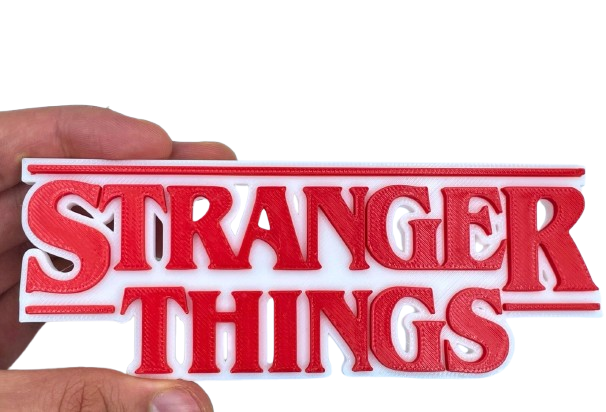 Stranger Things Logo Sign, 3D Printed TV Series Shelf Desk Art, Display - Brooks3DPrint