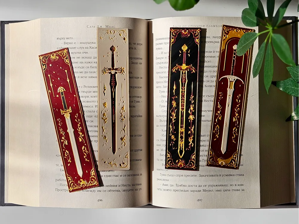 Elven Blades Bookmark 3D Printed Gift Set for Books Journals - Brooks3DPrint