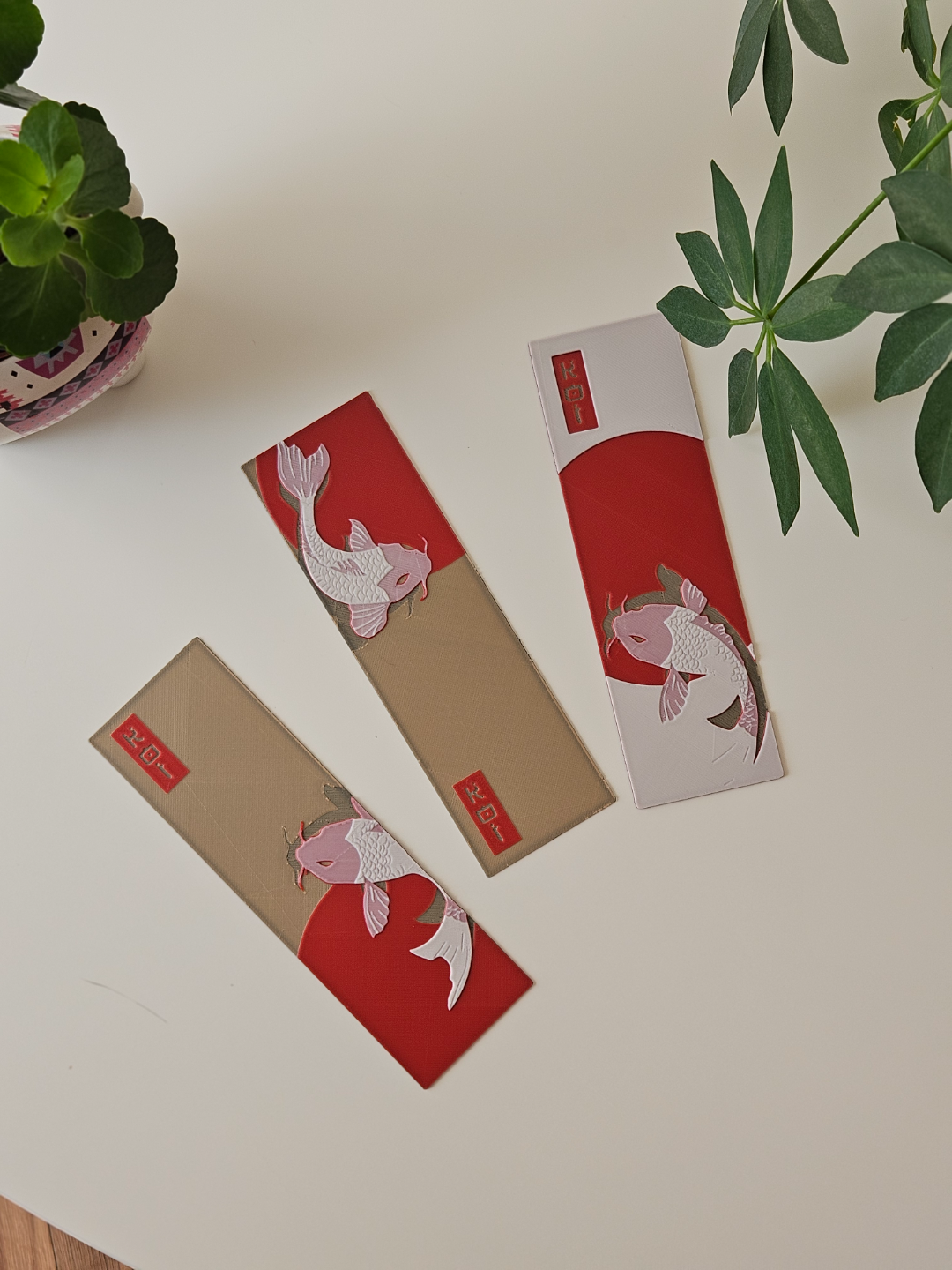 Koi Fish Bookmark Set Gift for Books Journals - Brooks3DPrint