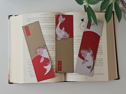 Koi Fish Bookmark Set Gift for Books Journals - Brooks3DPrint