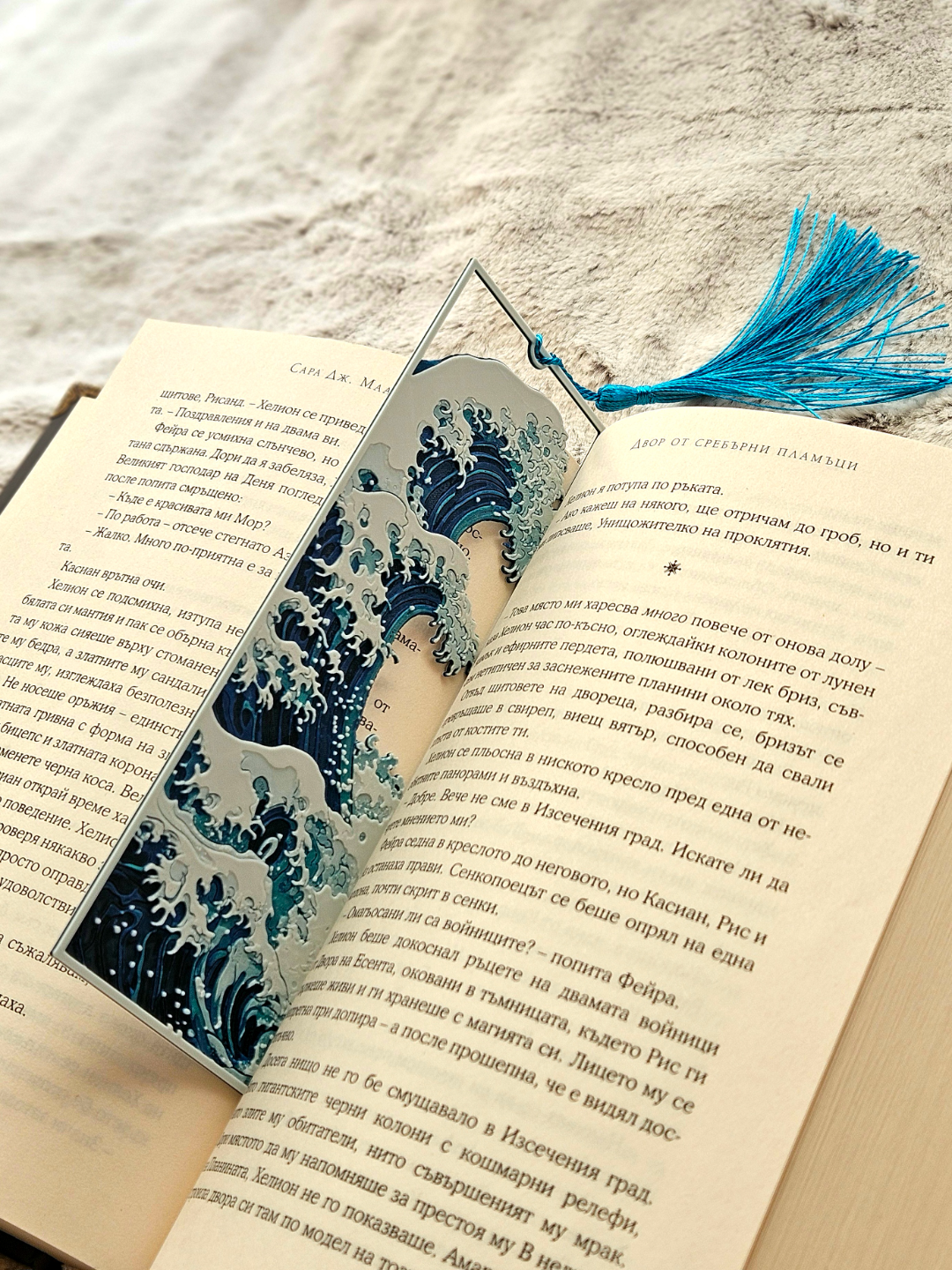 The Great Wave Bookmark Japanese Art-Inspired Blue Tassel Hokusai Style Gift for Books Journals (Copy) - Brooks3DPrint