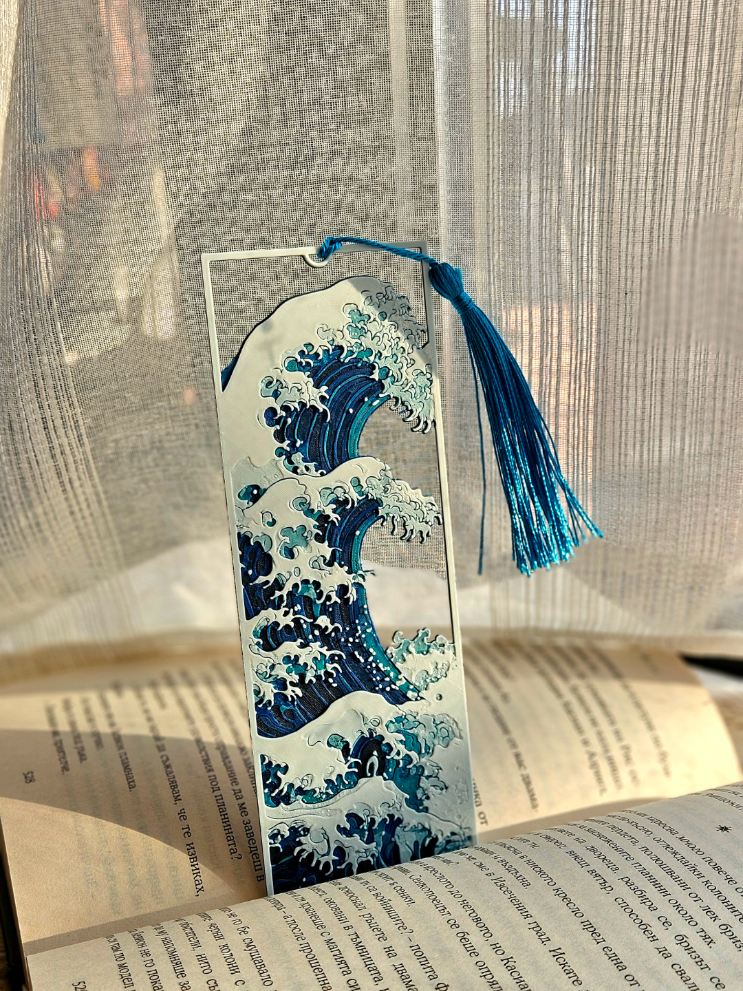 The Great Wave Bookmark Japanese Art-Inspired Blue Tassel Hokusai Style Gift for Books Journals (Copy) - Brooks3DPrint
