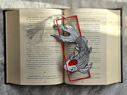 Tancho Koi Bookmark Japanese Art-Inspired Koi Carp Gift for Books Journals - Brooks3DPrint