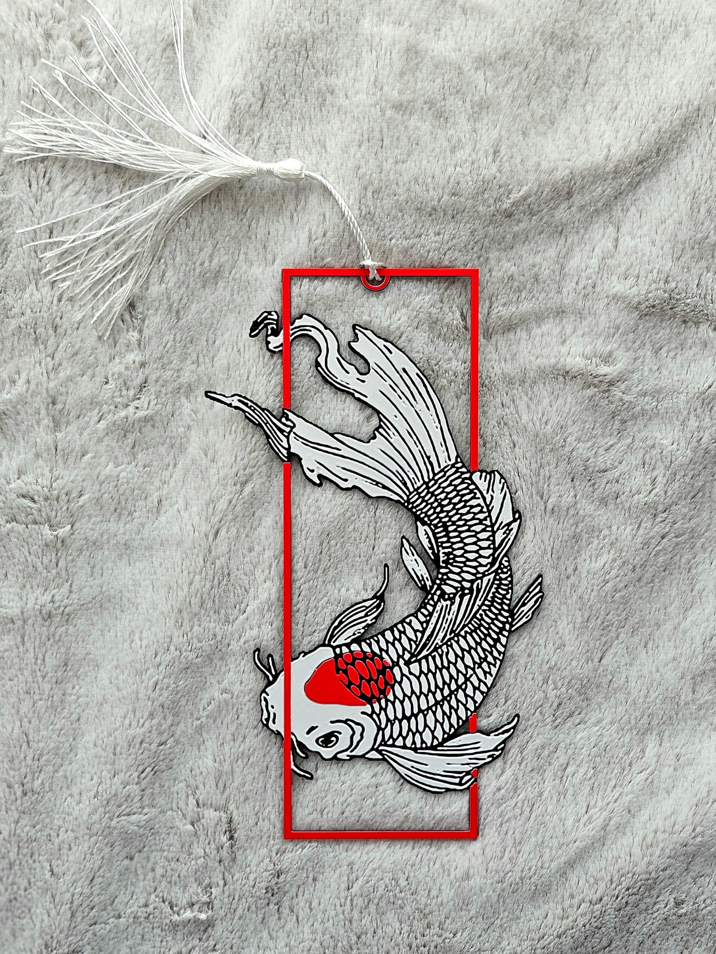 Tancho Koi Bookmark Japanese Art-Inspired Koi Carp Gift for Books Journals - Brooks3DPrint