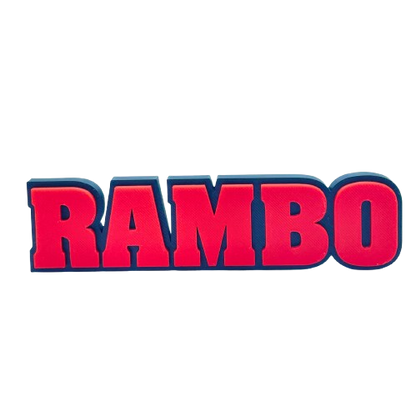 Rambo Logo Sign, 3D Printed Film Series Display - Brooks3DPrint