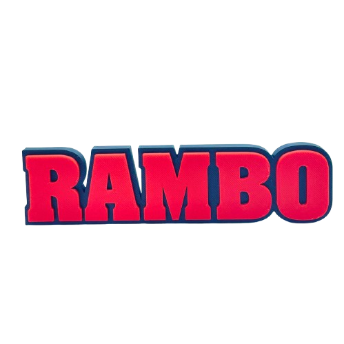 Rambo Logo Sign, 3D Printed Film Series Display