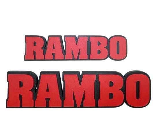 Rambo Logo Sign, 3D Printed Film Series Display - Brooks3DPrint