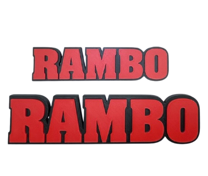 Rambo Logo Sign, 3D Printed Film Series Display - Brooks3DPrint