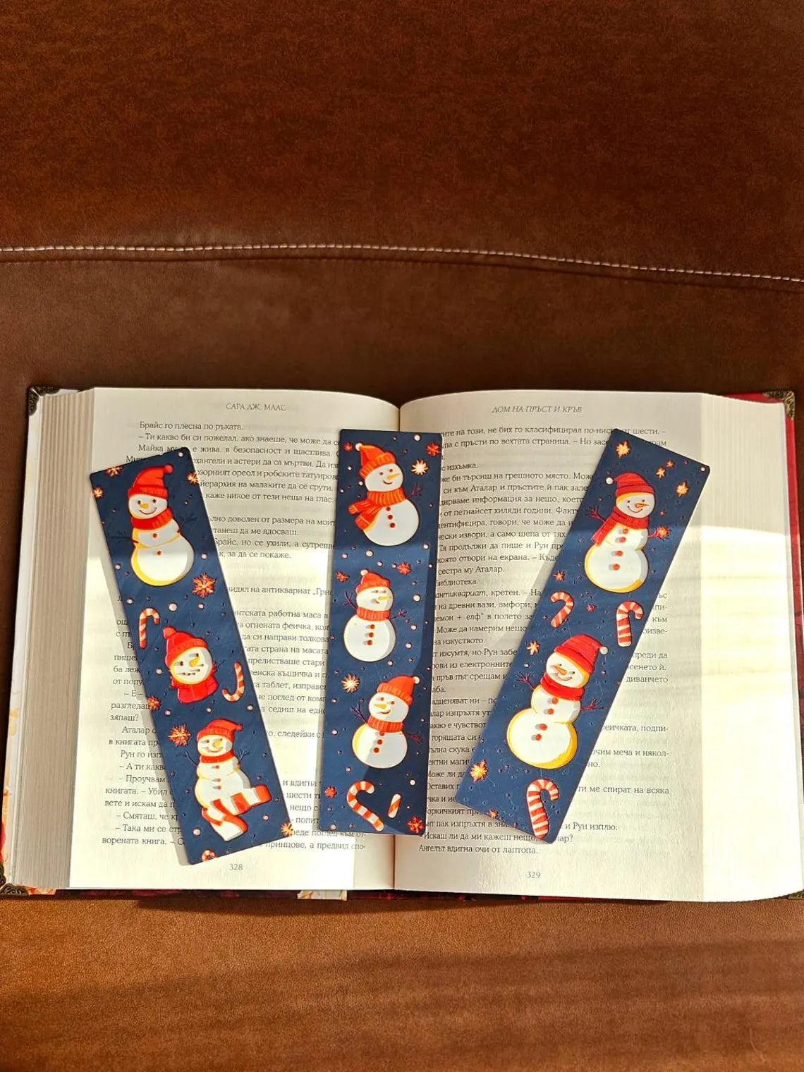 Snowman Bookmark 3D Printed Christmas Gift Set for Books Journals - Brooks3DPrint