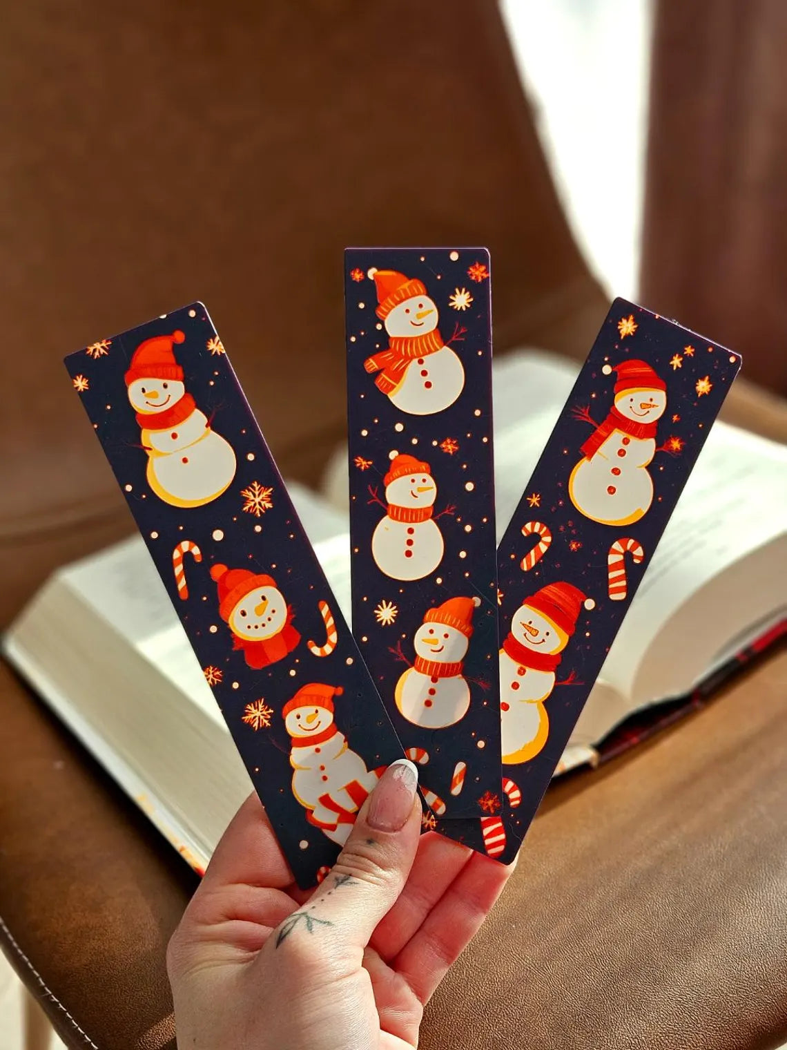 Snowman Bookmark 3D Printed Christmas Gift Set for Books Journals - Brooks3DPrint