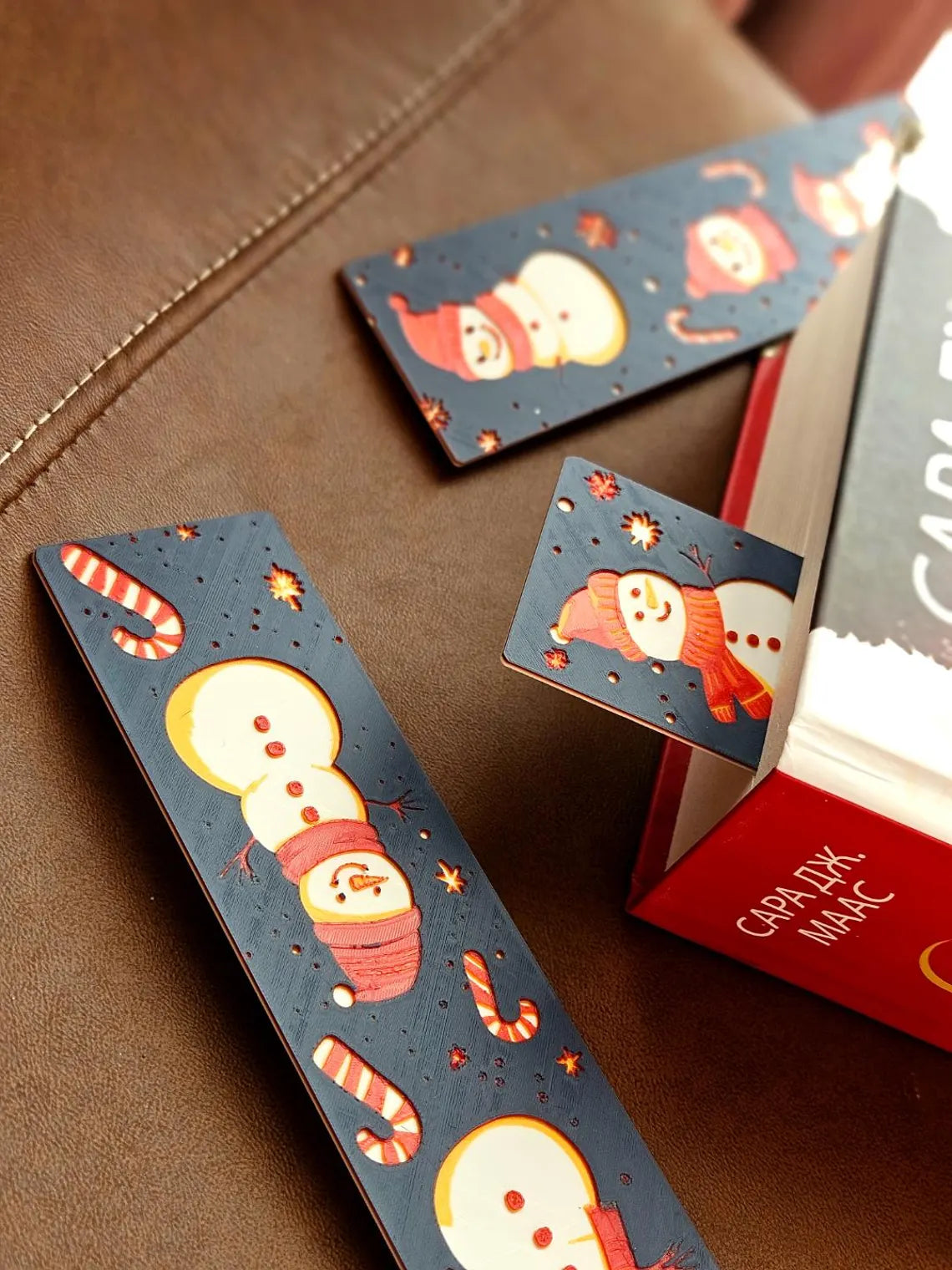 Snowman Bookmark 3D Printed Christmas Gift Set for Books Journals - Brooks3DPrint