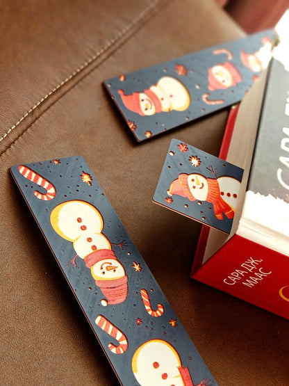 Snowman Bookmark 3D Printed Christmas Gift Set for Books Journals - Brooks3DPrint