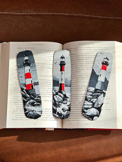 Lighthouse Bookmark 3D Printed Gift Set for Books Journals - Brooks3DPrint