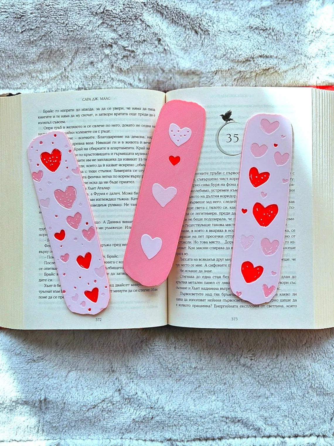 Heart Bookmark Gift Set Books Journals Love Heart Valentines 3D Printed - Brooks3DPrint