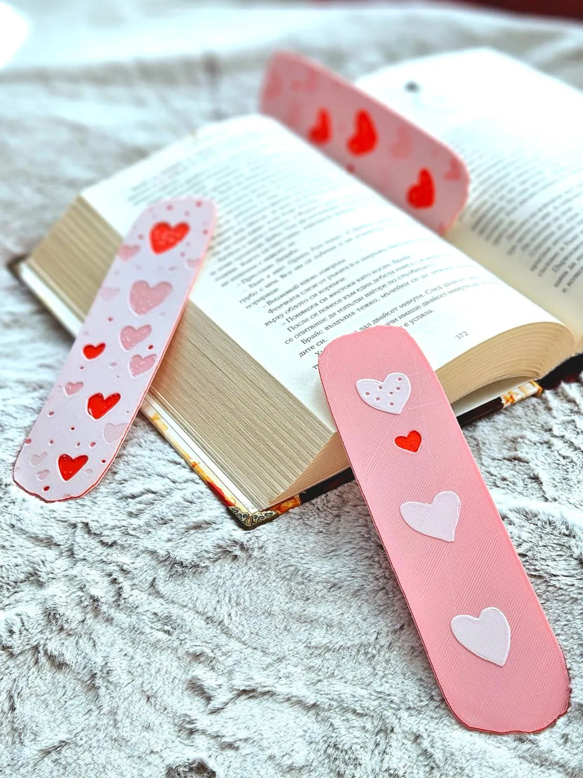 Heart Bookmark Gift Set Books Journals Love Heart Valentines 3D Printed - Brooks3DPrint