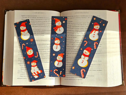 Snowman Bookmark 3D Printed Christmas Gift Set for Books Journals - Brooks3DPrint