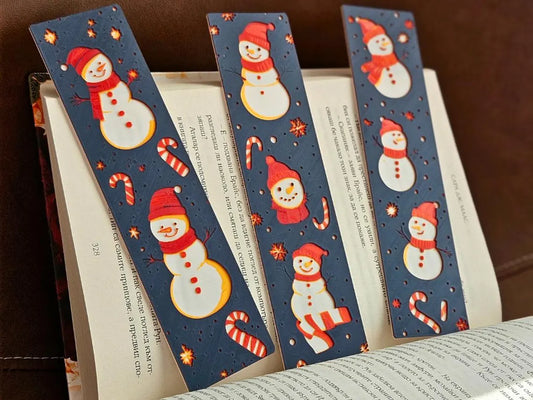 Snowman Bookmark 3D Printed Christmas Gift Set for Books Journals - Brooks3DPrint