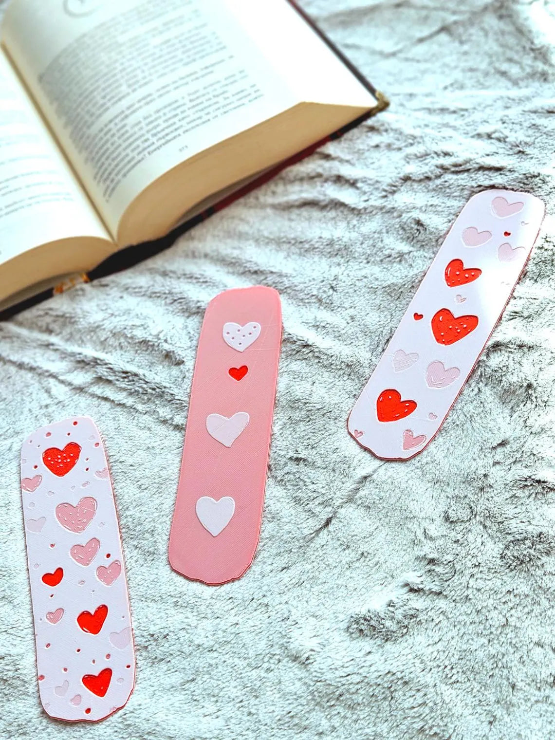 Heart Bookmark Gift Set Books Journals Love Heart Valentines 3D Printed - Brooks3DPrint