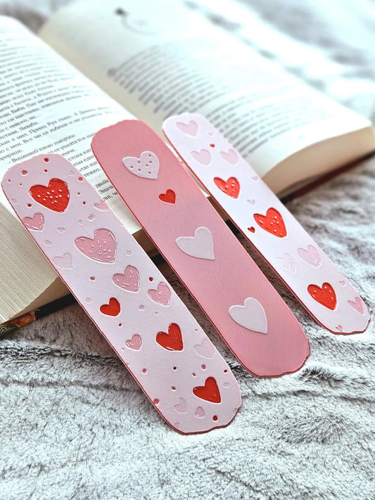 Heart Bookmark Gift Set Books Journals Love Heart Valentines 3D Printed - Brooks3DPrint