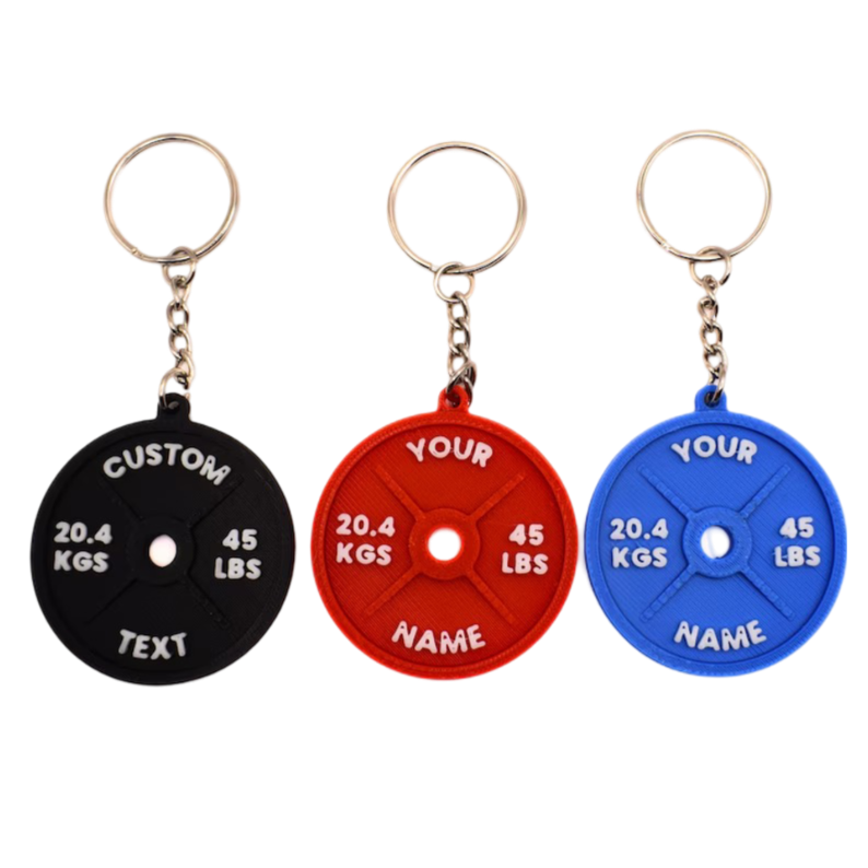 Personalised Gym Weight Plate Keyring - Brooks3DPrint