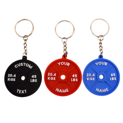 Personalised Gym Weight Plate Keyring - Brooks3DPrint