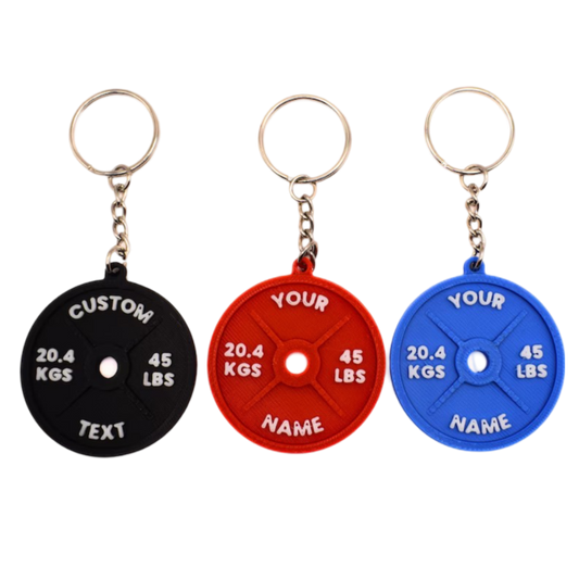 Personalised Gym Weight Plate Keyring