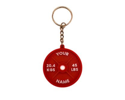 Personalised Gym Weight Plate Keyring - Brooks3DPrint