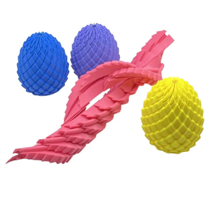 Fidget DragonTwist Egg 3D Printed Stress Relief Sensory Toy twist‑and‑click motion - Brooks3DPrint