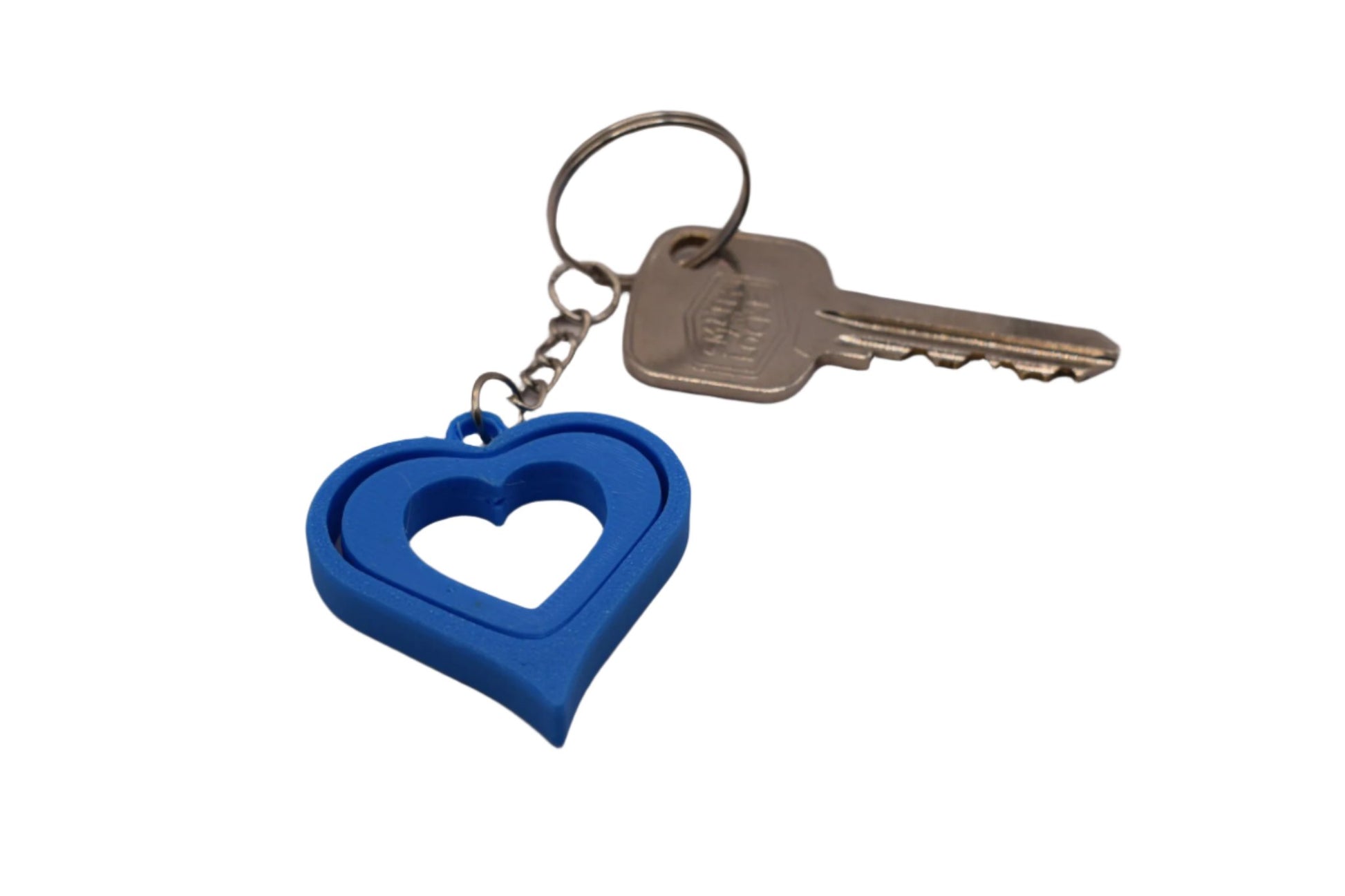 Heart Spinner 3D Printed Keyring, Keychain Loveheart Fidget Toy, Valentines Heart Gift - Brooks3DPrint