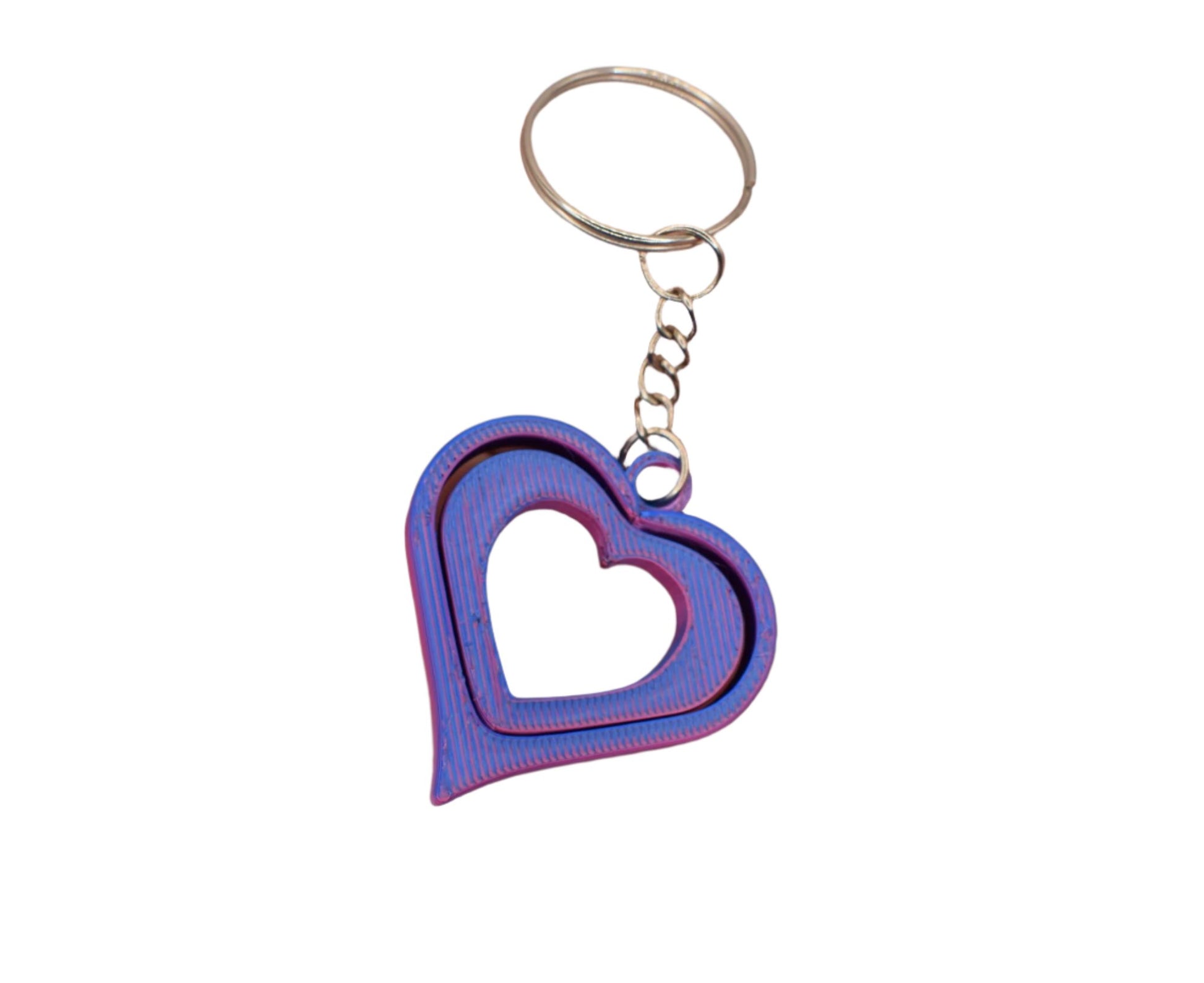 Heart Spinner 3D Printed Keyring, Keychain Loveheart Fidget Toy, Valentines Heart Gift - Brooks3DPrint