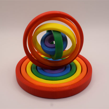 Pride Rainbow Gyroscopic Spinner 3D Printed Fidget, Handheld Fidget Toy Stress Reliever, Toy for All Ages - Brooks3DPrint