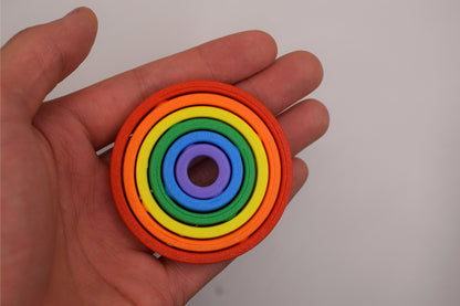 Pride Rainbow Gyroscopic Spinner 3D Printed Fidget, Handheld Fidget Toy Stress Reliever, Toy for All Ages - Brooks3DPrint