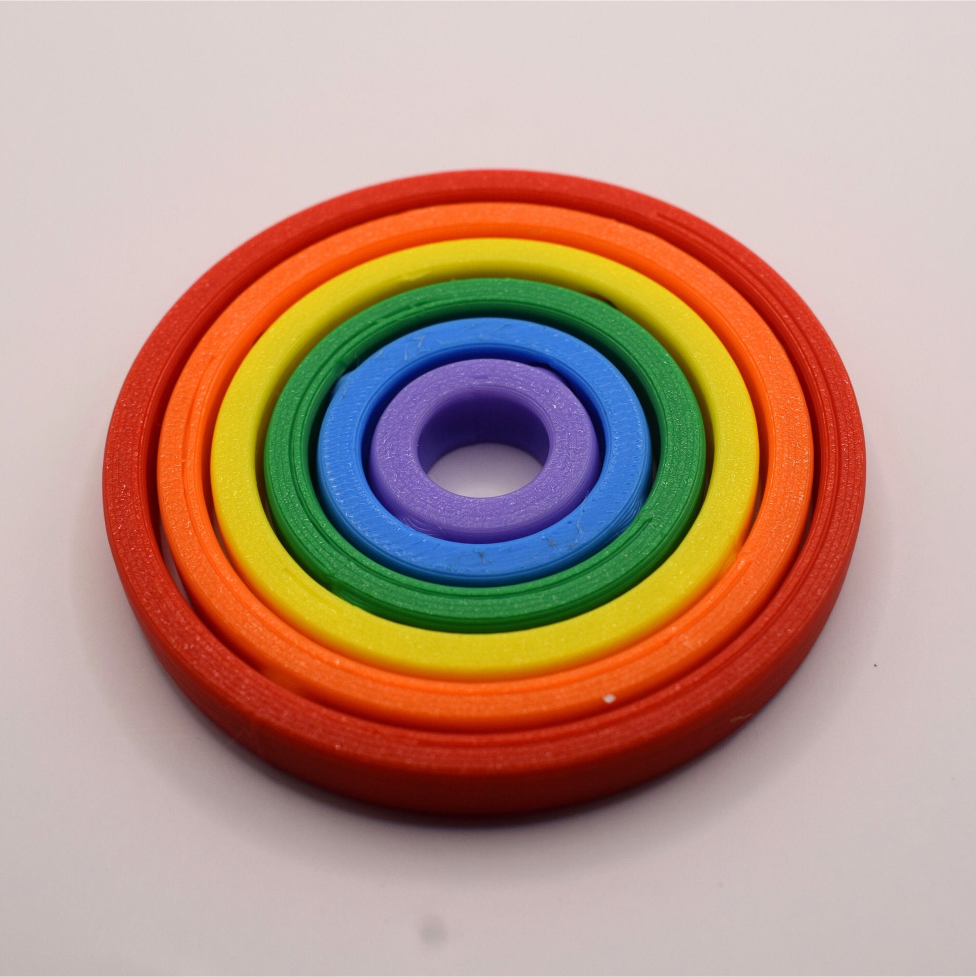 Pride Rainbow Gyroscopic Spinner 3D Printed Fidget, Handheld Fidget Toy Stress Reliever, Toy for All Ages - Brooks3DPrint