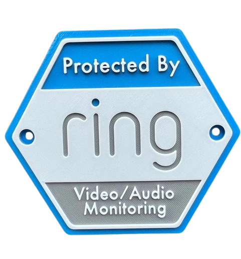 Ring Doorbell Security logo Sign Display Home Door Bell - Brooks3DPrint