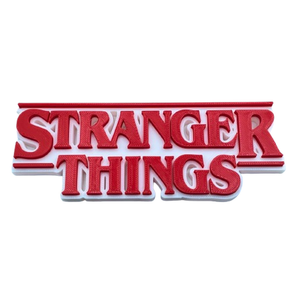 Stranger Things Logo Sign, 3D Printed TV Series Shelf Desk Art, Display - Brooks3DPrint